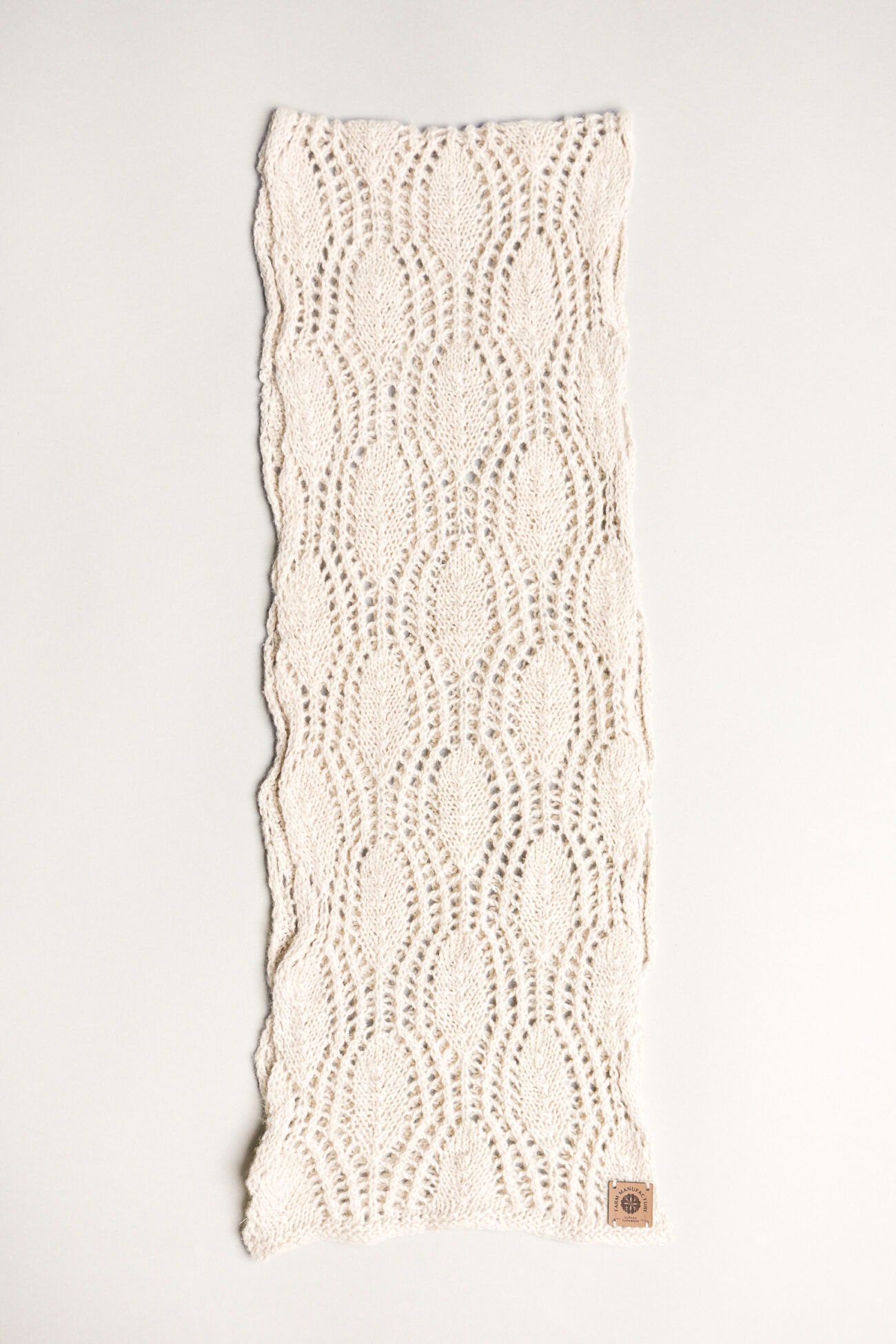 Sciarpa Larice 100% cashmere lavorata ai ferri