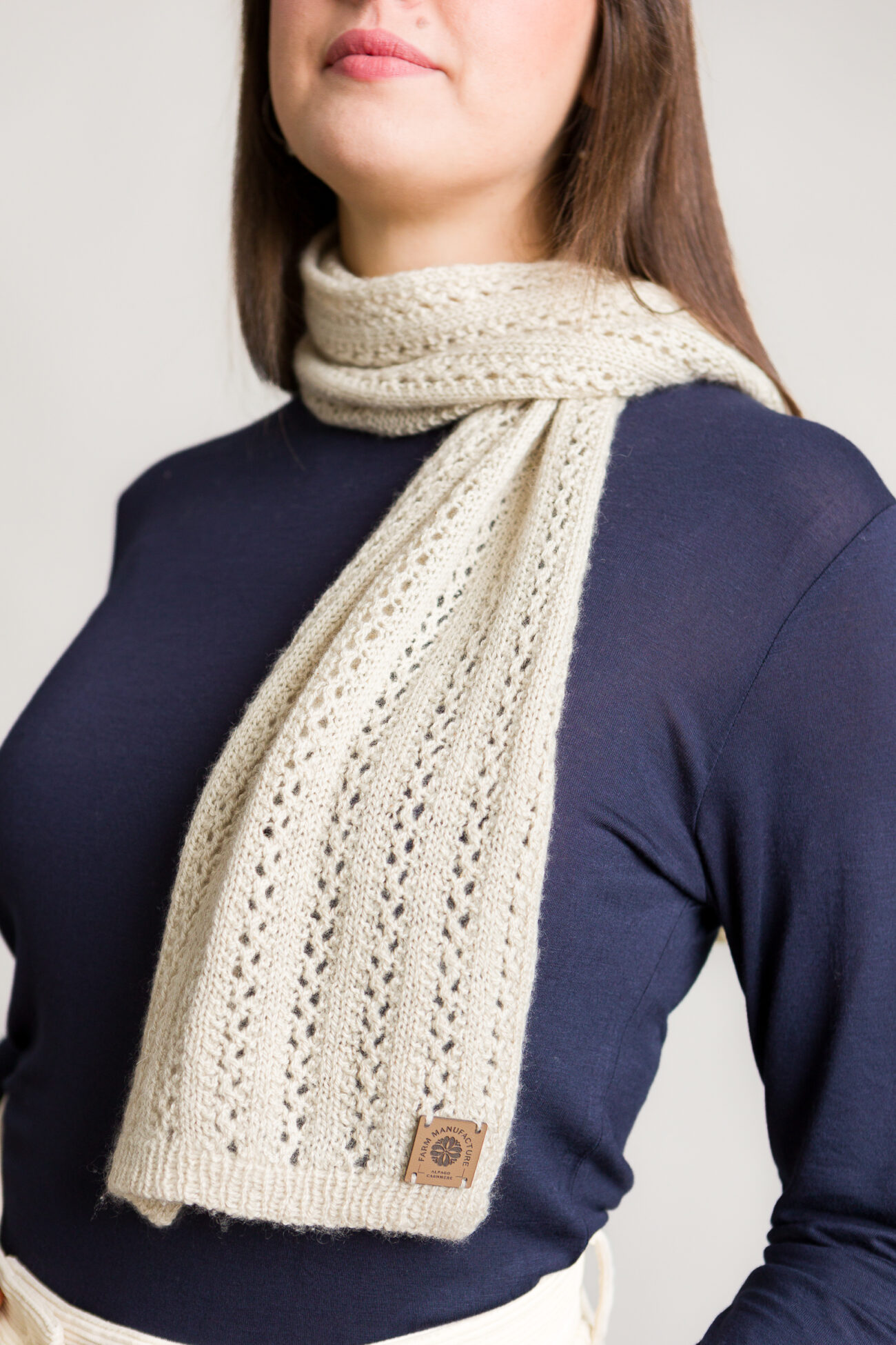 Sciarpa Prato 100% cashmere lavorata ai ferri
